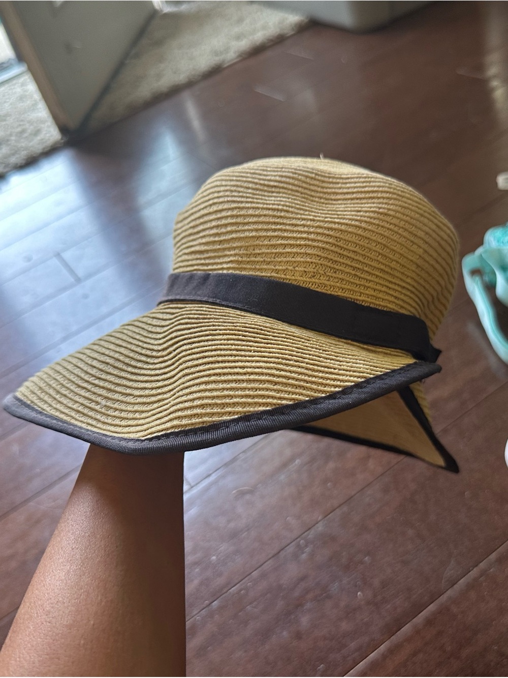 Sun N Sand Headwear Straw Sun Hat with Black Trim